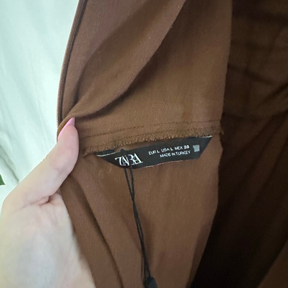 Zara Cut Out Strappy Maxi Dress Brown Size Large - Picture 5 of 7